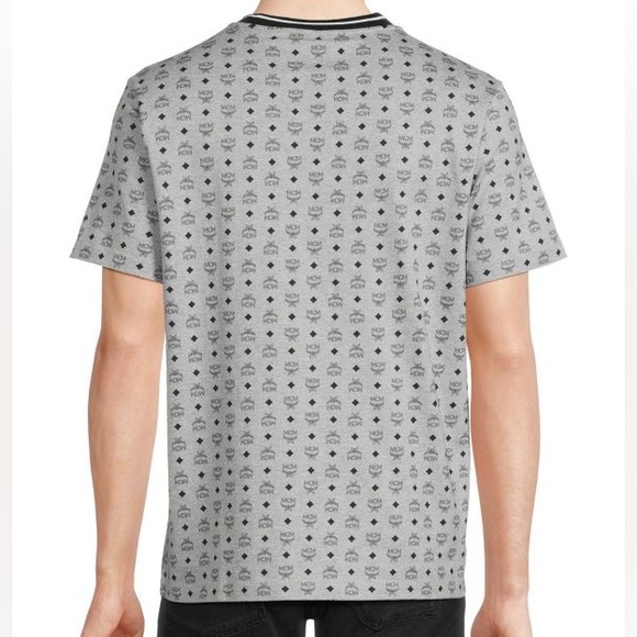 MENS MCM LOGO T-SHIRT GREY & BLACK | size XL. - Picture 2 of 6
